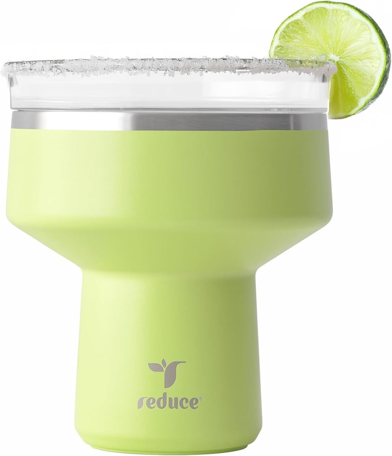 Reduce Saltini 16 oz Cocktail Tumbler - Insulated Margarita Tumbler with Lid - Keeps Drinks Cold for 10 Hours - 360 Sippable Martini Glass Alternative - Shatterproof, Perfect for Parties - Mojito - Image 1